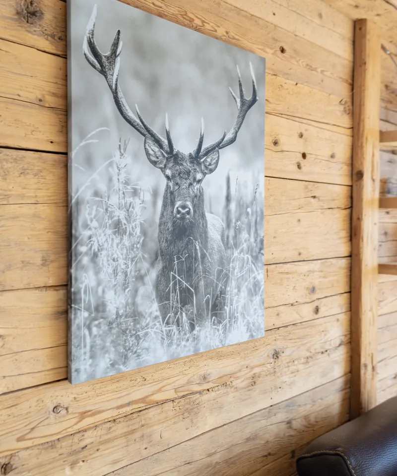 Décoration alpine en vieux bois d'un chalet en gestion locative