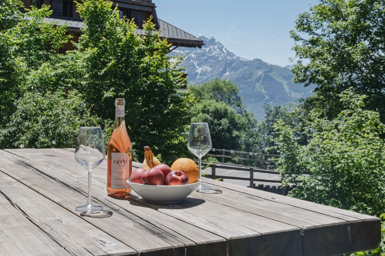 Furnished terrace with views of the valley and the Alps, holiday apartment in Villars-sur-Ollon